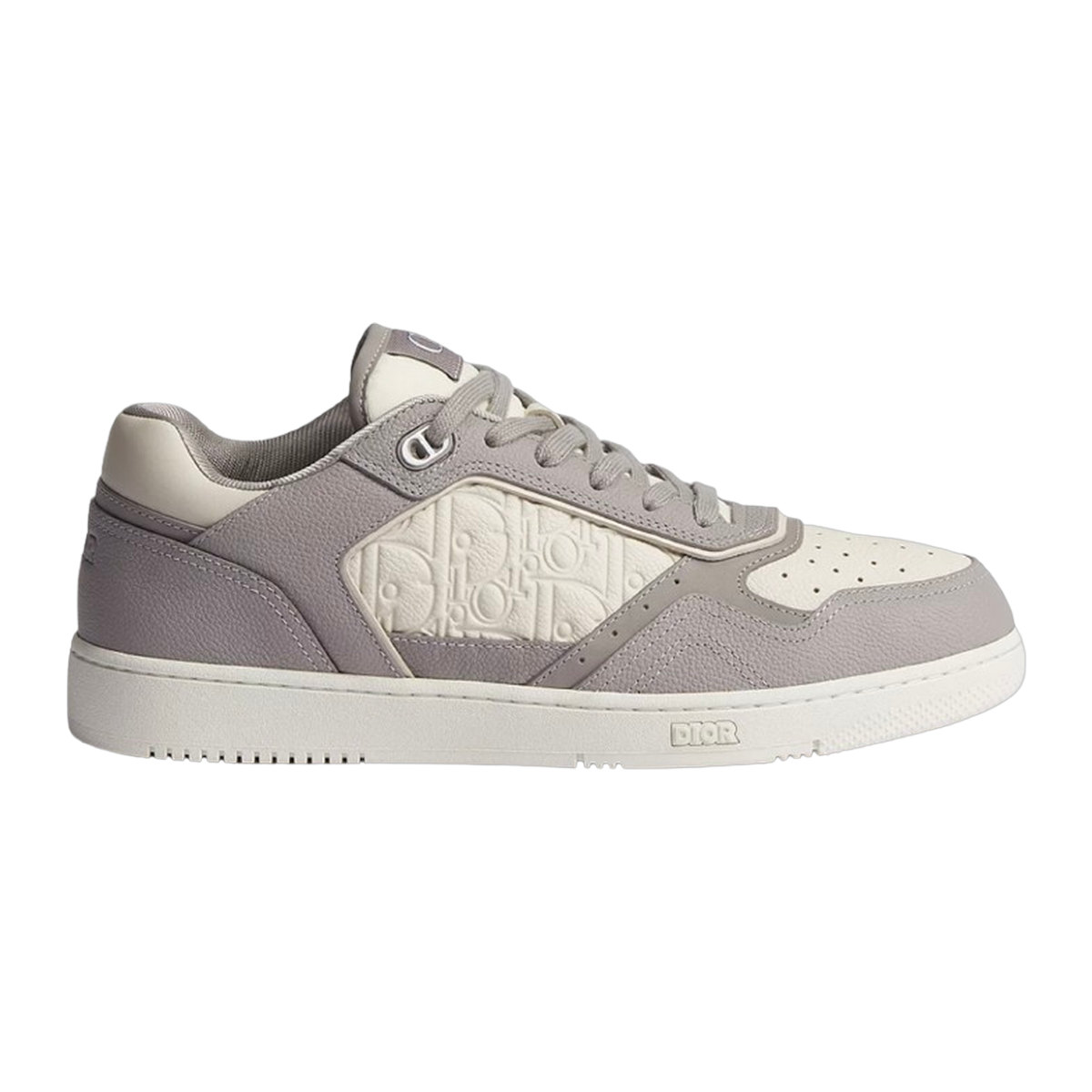 B27 Low-Top Trianon Gray and Cream Grained Calfskin