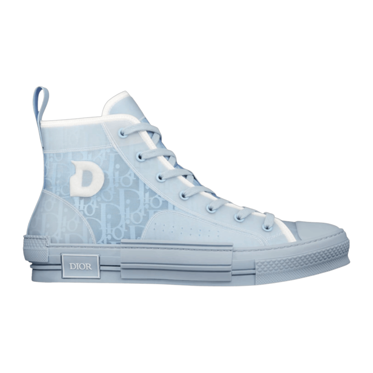 B23 High Top Logo Oblique Light Blue Monogram