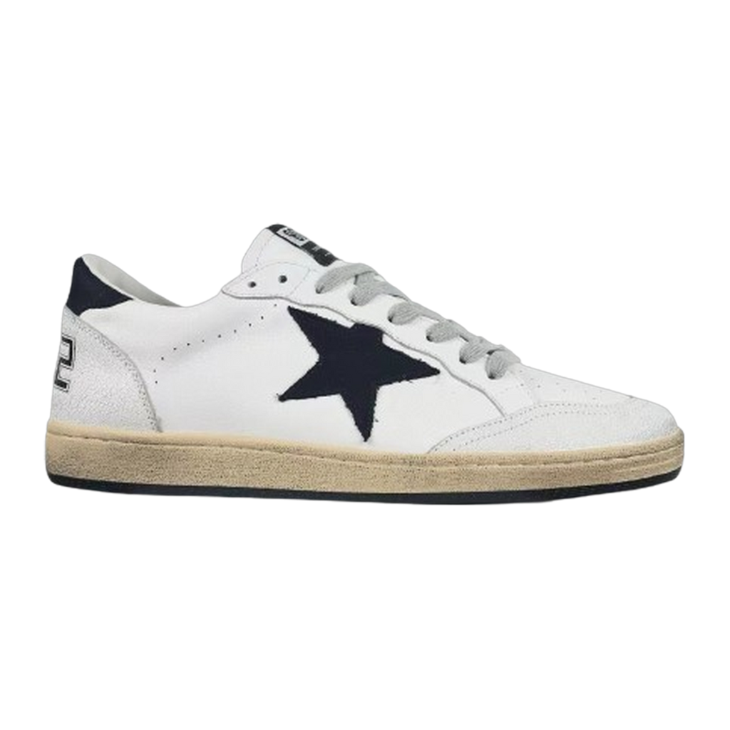 Golden Goose Ball-Star Black Star Black Heel Tab White