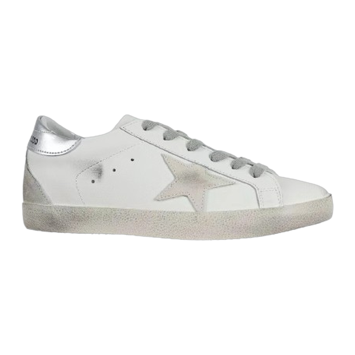 Golden Goose Super-Star Suede Star Silver Heel Tab