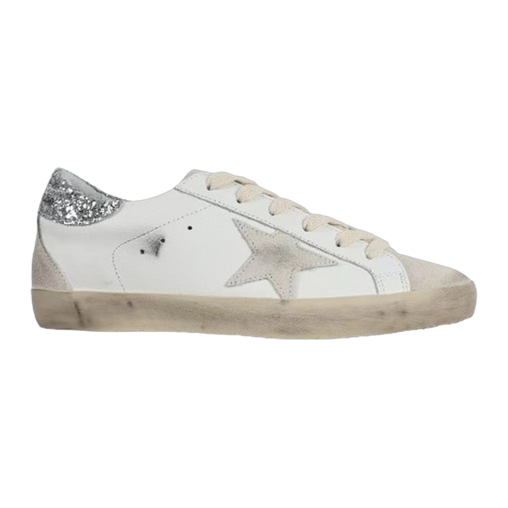 Golden Goose Super-Star Suede Star Glitter Heel Tab