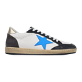 Golden Goose Ball-Star Blue Leather Star Gold Heel Tab Black