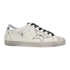 Golden Goose Super-Star Black Outline Star Silver Heel Tab