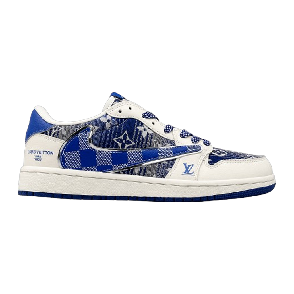 AJ1 Low Travis Scott x LV Blue Monogram Customs