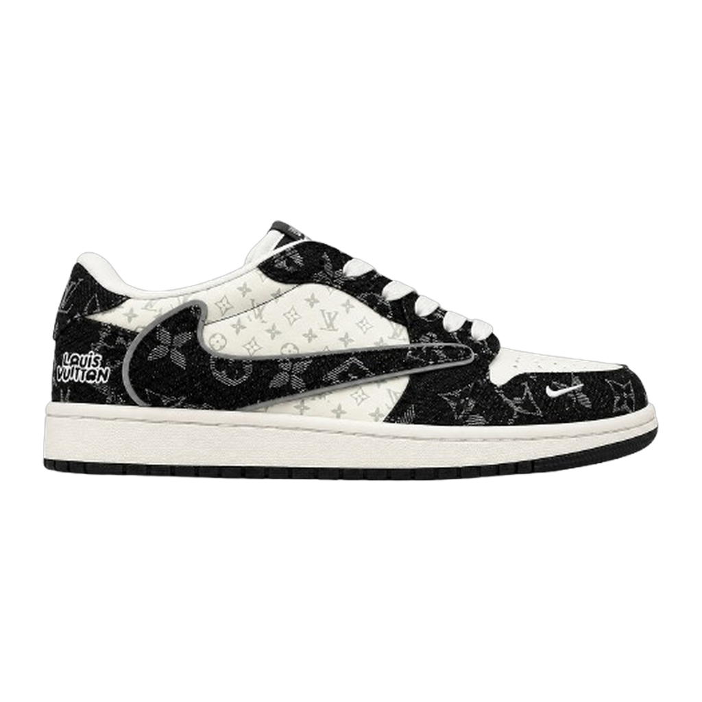 AJ1 Low Travis Scott x LV Black Monogram Customs