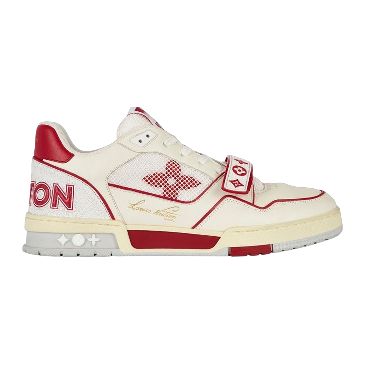 LV Trainers Velcro Strap Mesh Red