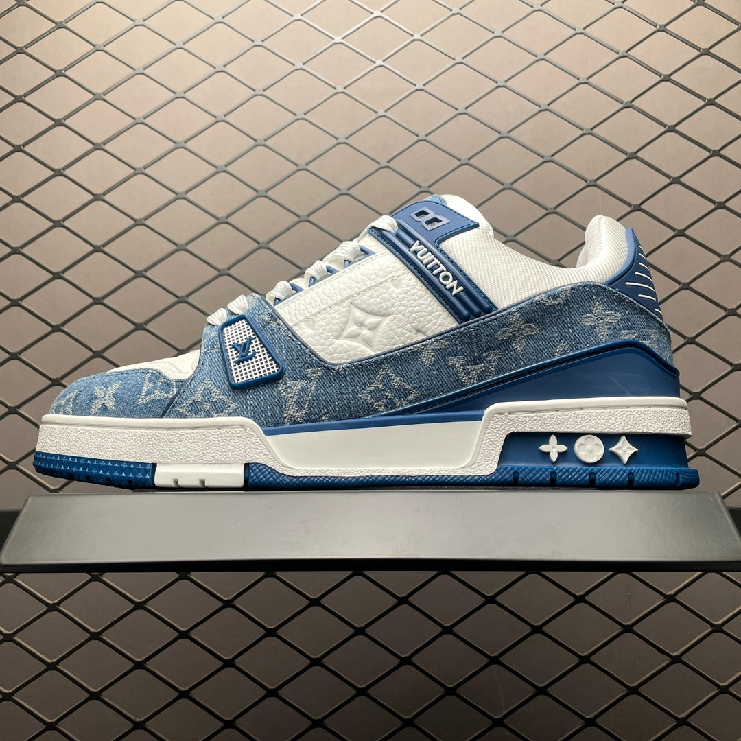 LV Trainers Monogram Denim Blue