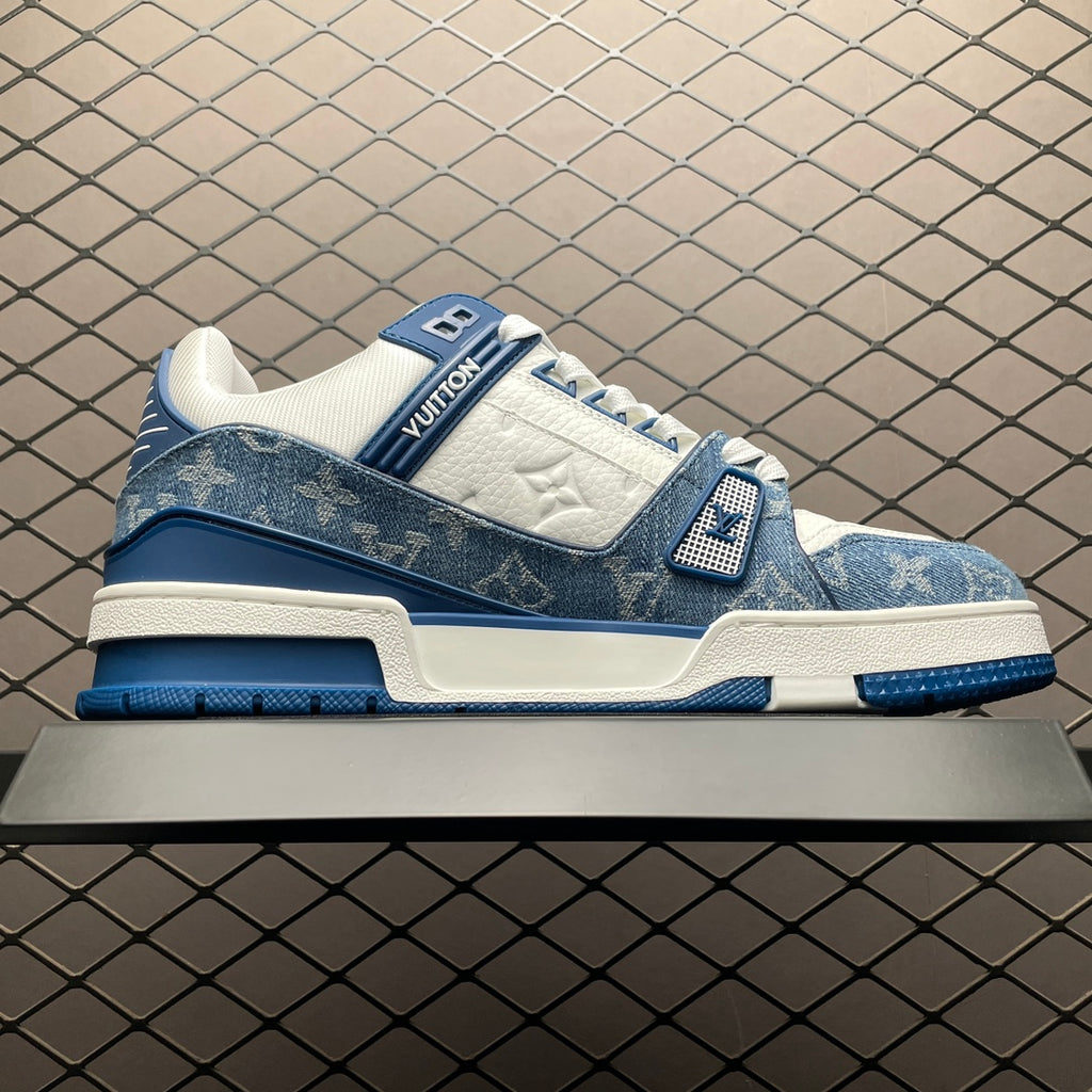 LV Trainers Monogram Denim Blue