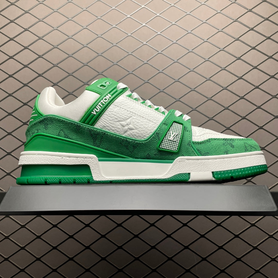 LV Trainers #54 Monogram Denim Green