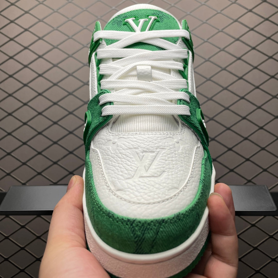LV Trainers #54 Monogram Denim Green
