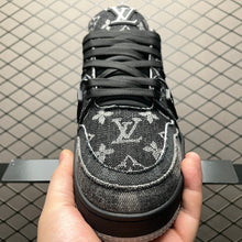 Load image into Gallery viewer, LV Trainers Black Denim
