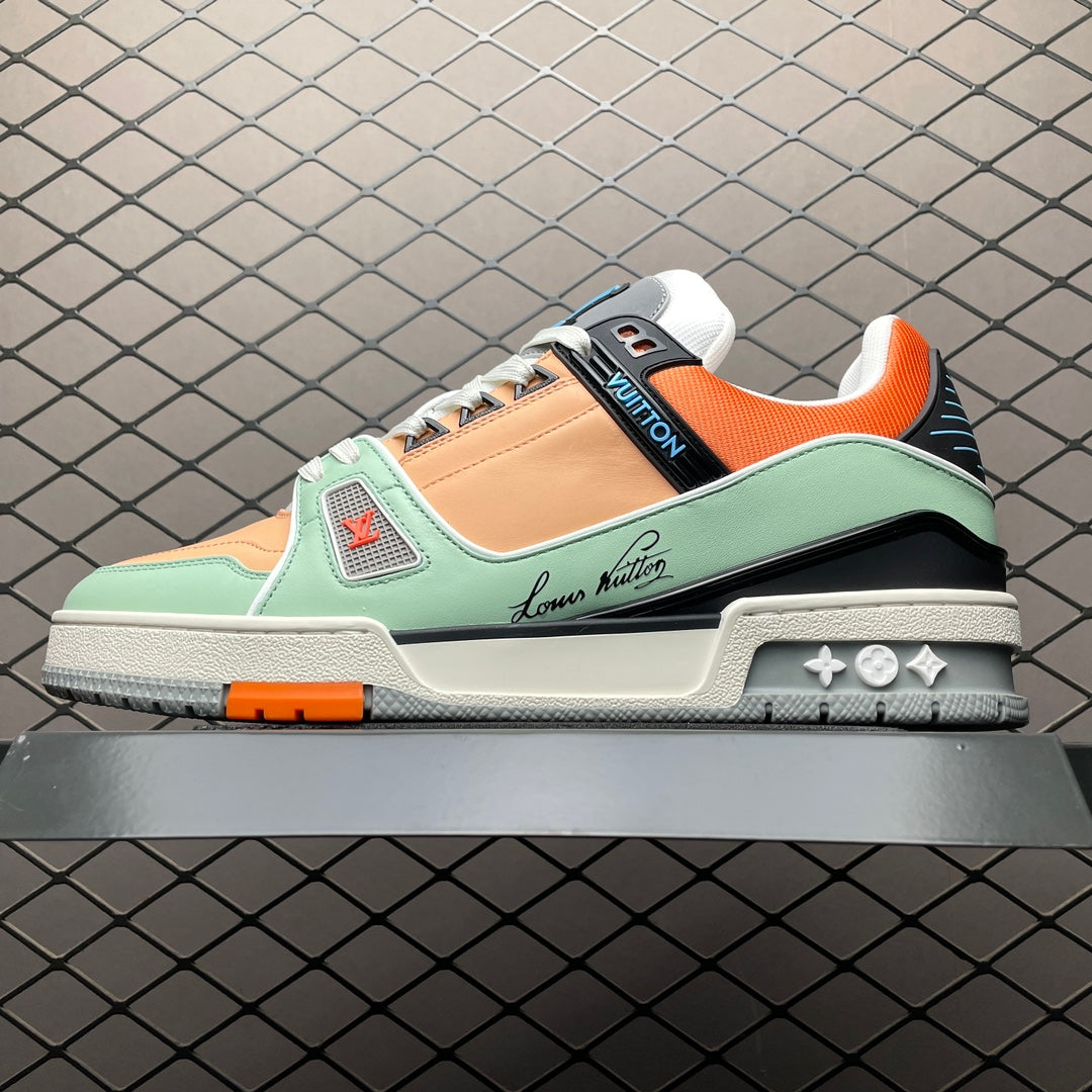 LV Trainers Orange Sage