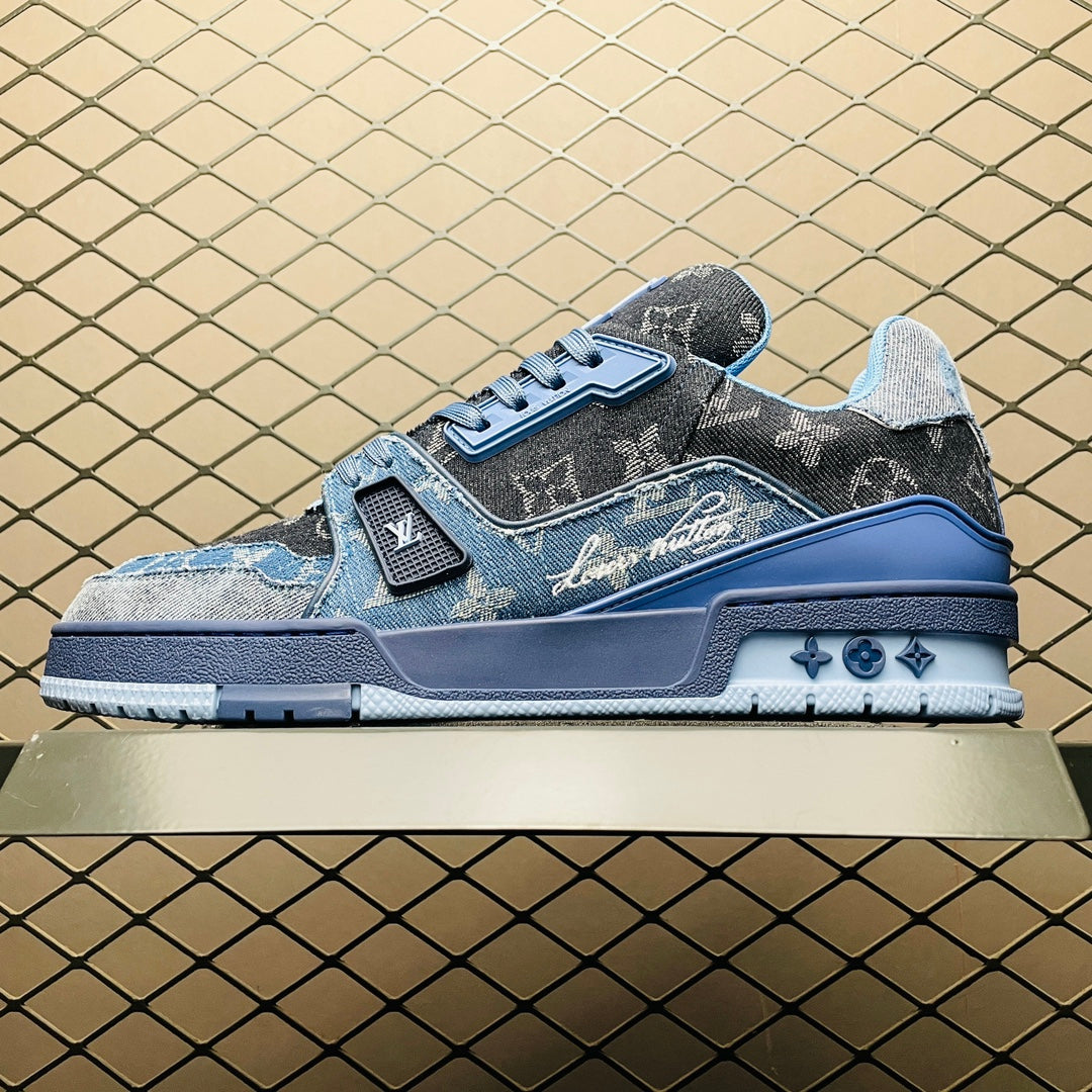 LV Trainers Blue Denim