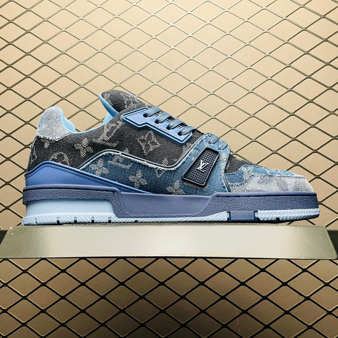 LV Trainers Blue Denim