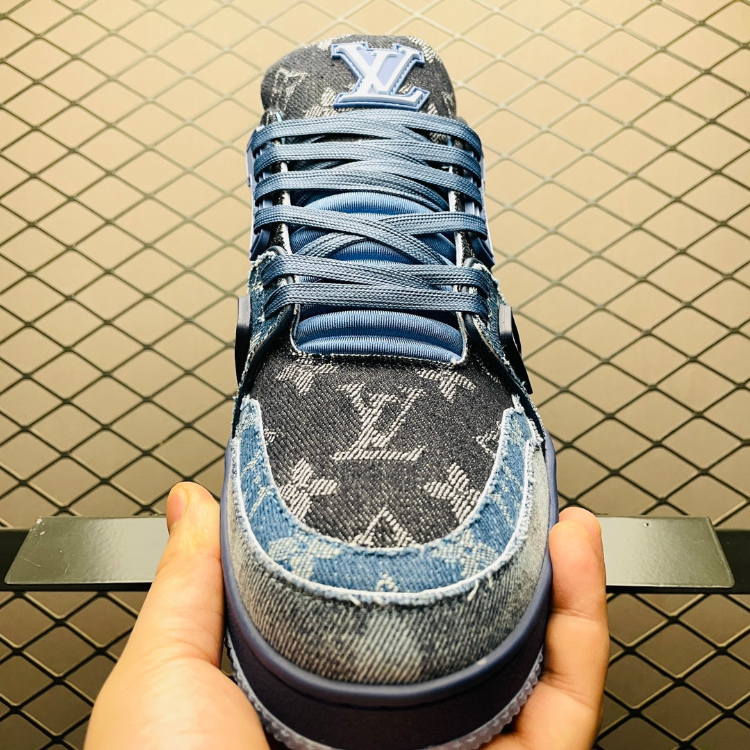 LV Trainers Blue Denim