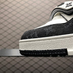 LV Trainers Velcro Strap Monogram Denim Black