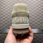 LV Trainers Velcro Strap Monogram Denim Beige