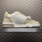 LV Trainers Velcro Strap Monogram Denim Beige