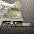 LV Trainers Velcro Strap Monogram Denim Beige