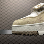 LV Trainers Velcro Strap Monogram Denim Beige