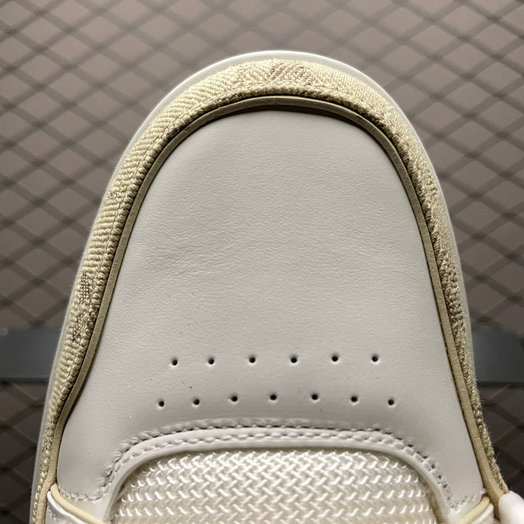 LV Trainers Velcro Strap Monogram Denim Beige