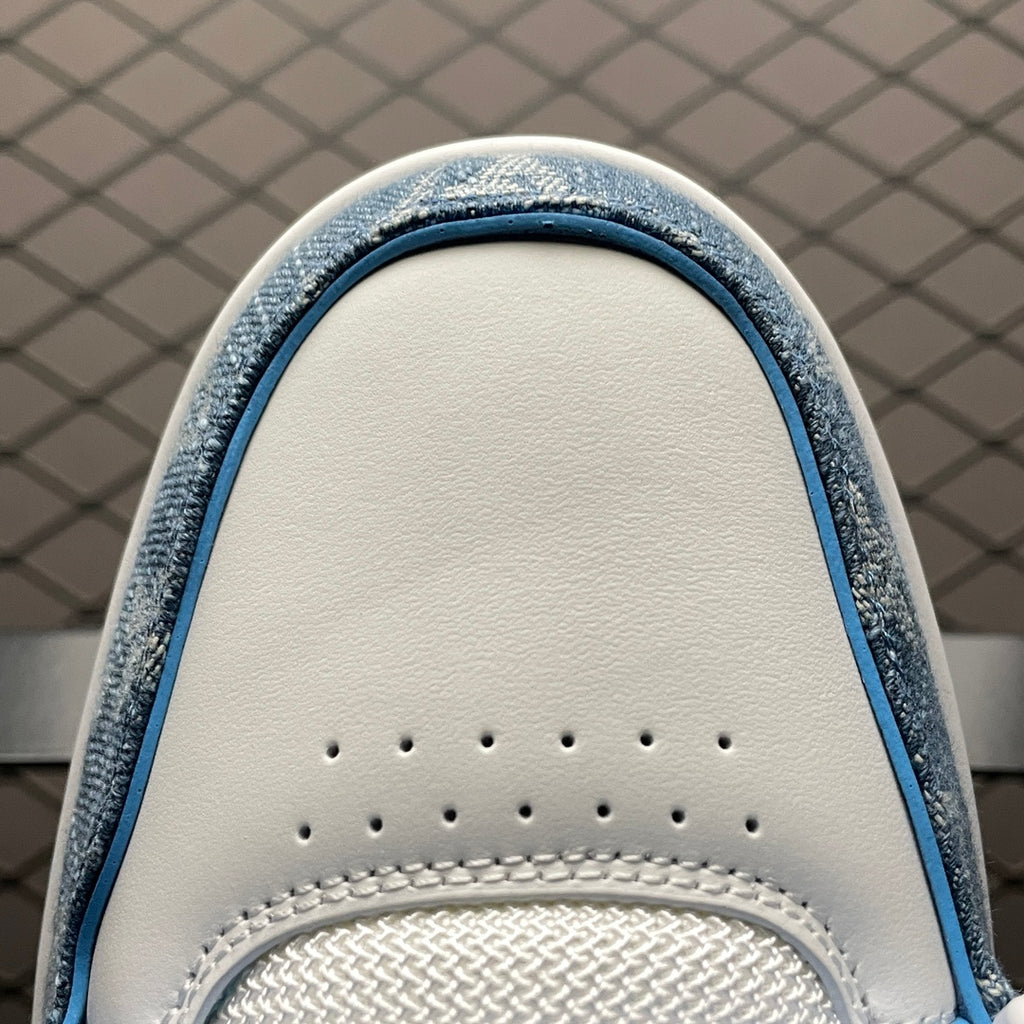 LV Trainers Velcro Strap Monogram Denim Blue
