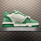 LV Trainers Velcro Strap Monogram Denim Green