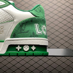 LV Trainers Velcro Strap Monogram Denim Green
