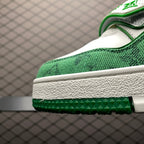 LV Trainers Velcro Strap Monogram Denim Green