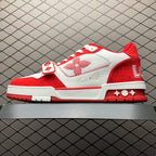 LV Trainers Velcro Strap Monogram Denim Red