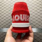 LV Trainers Velcro Strap Monogram Denim Red