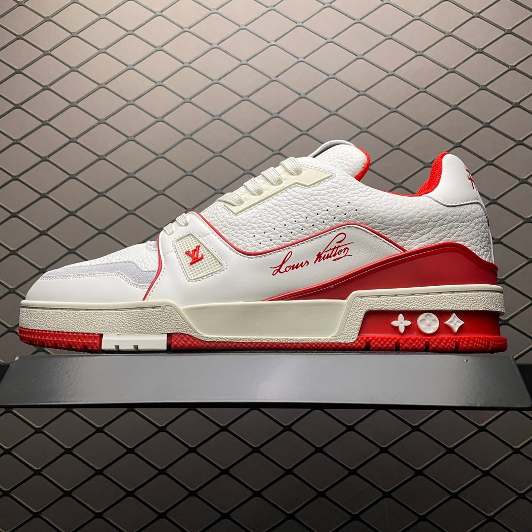 LV Trainers #54 Signature White Red