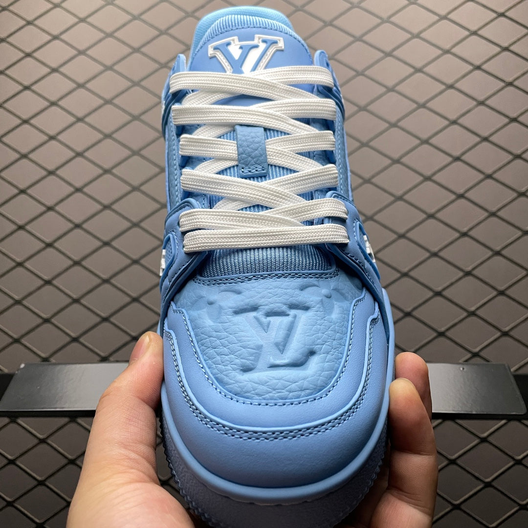 LV Trainers Blue Embossed Monogram