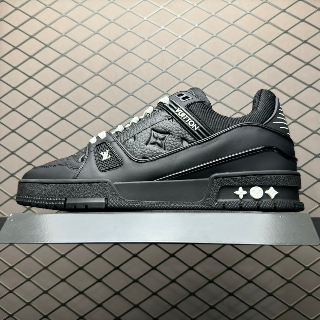 LV Trainers Black Embossed Monogram