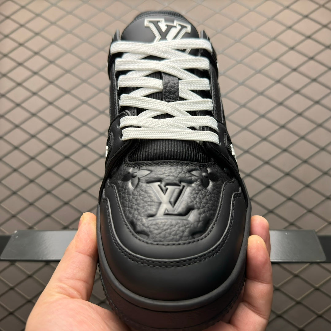 LV Trainers Black Embossed Monogram
