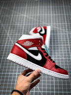 AJ1 Mid Gym Red Black