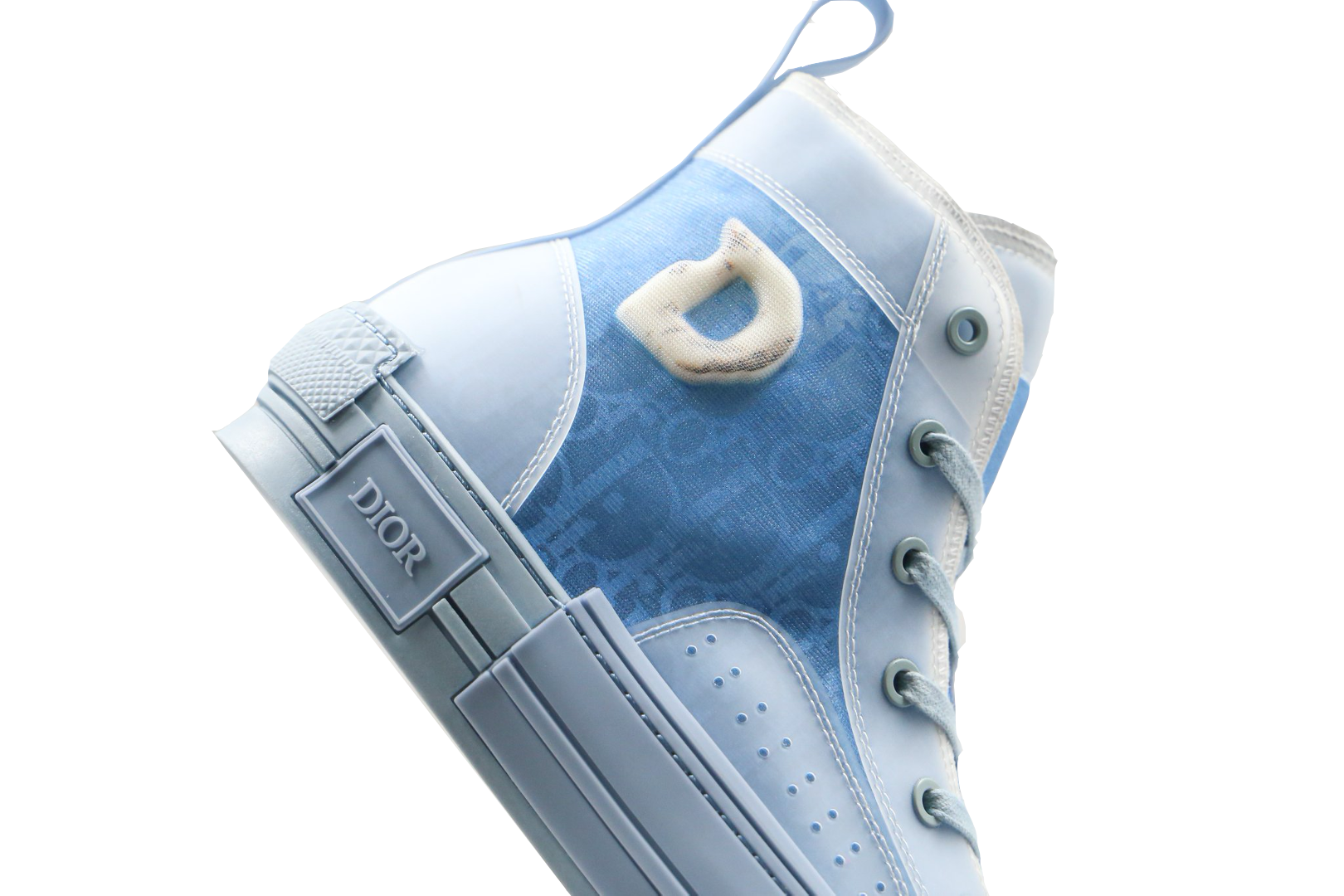 B23 High Top Logo Oblique Light Blue Monogram