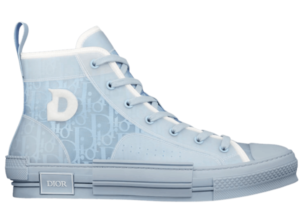 B23 High Top Logo Oblique Light Blue Monogram
