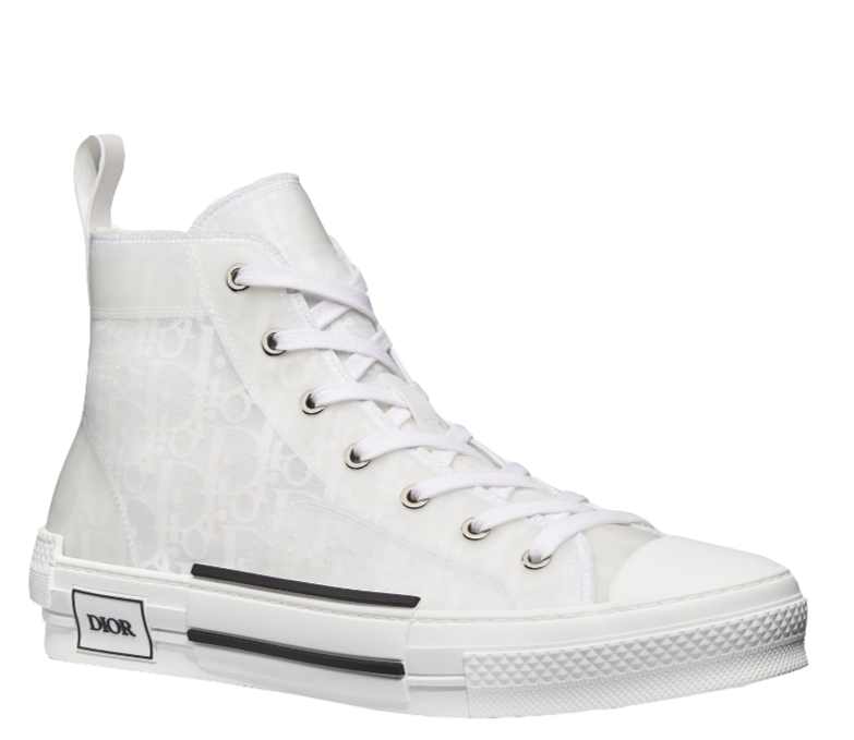 B23 High Top Logo Oblique White Monogram