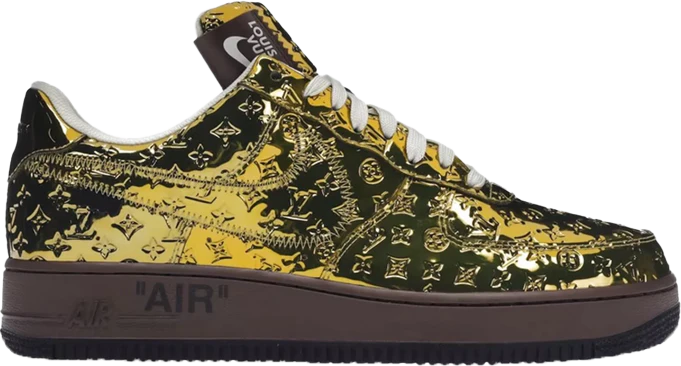 AF1 x OW by Virgil - Metallic Gold Black Customs